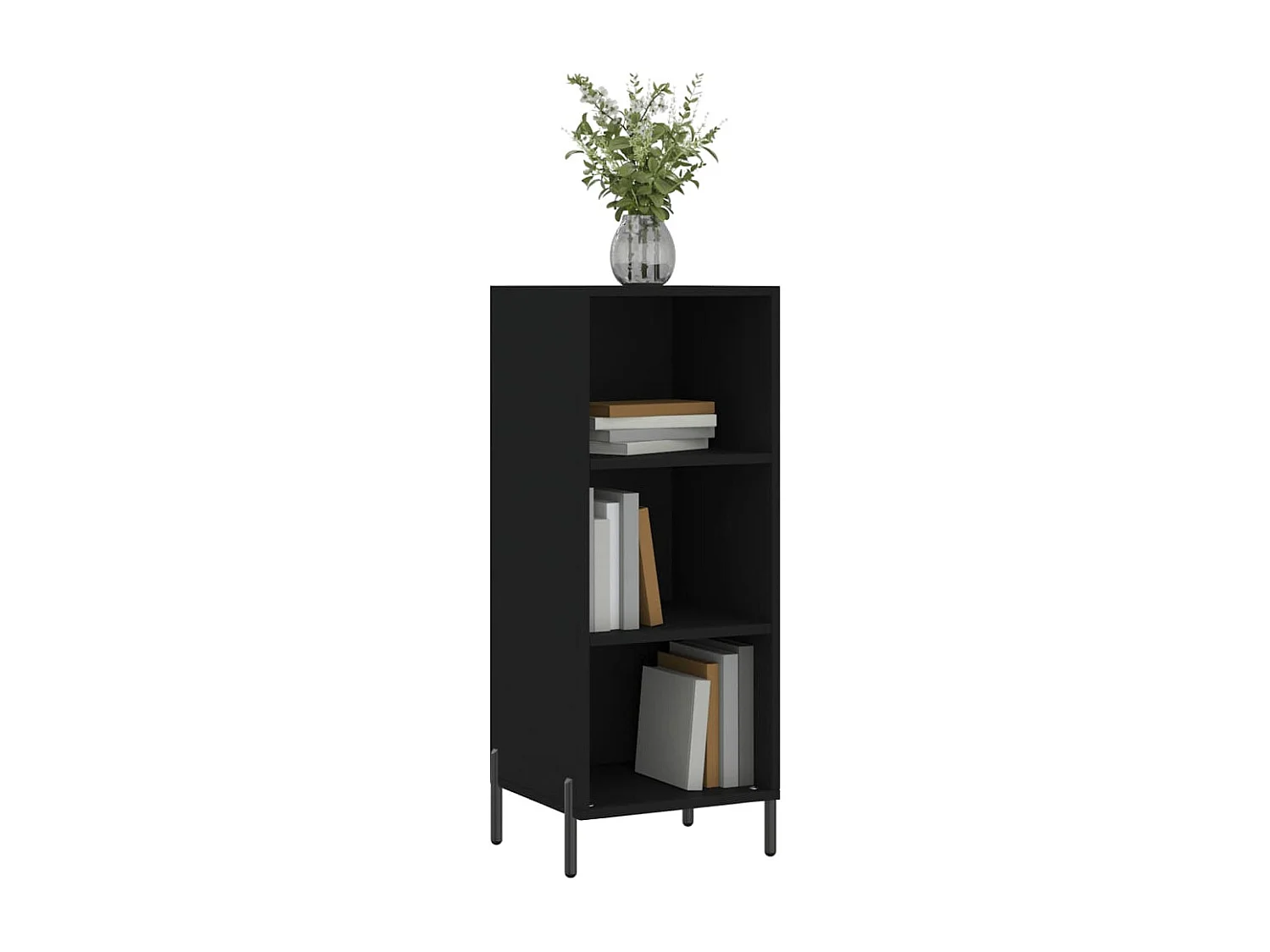 Buffet | Bahut | Meuble de rangement noir 34,5x32,5x90 cm bois d'ingénierie