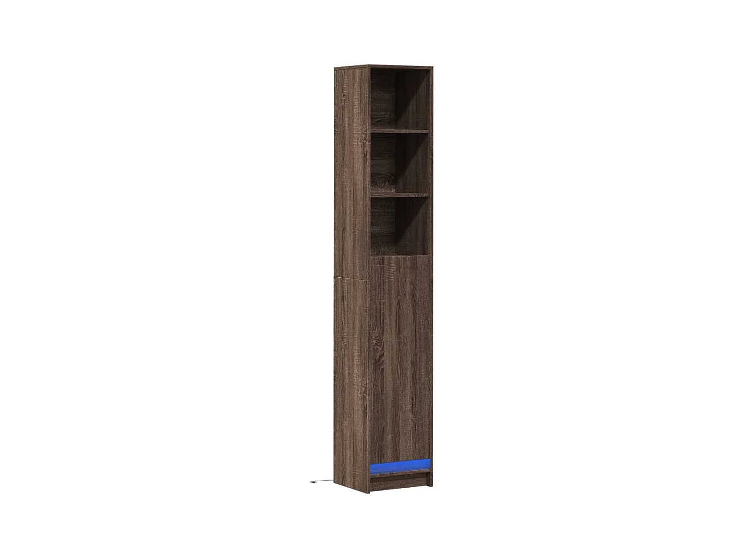 Credenza | Buffet | Armadio con LED Rovere Marrone 36x32,5x200cm Legno Multistrato