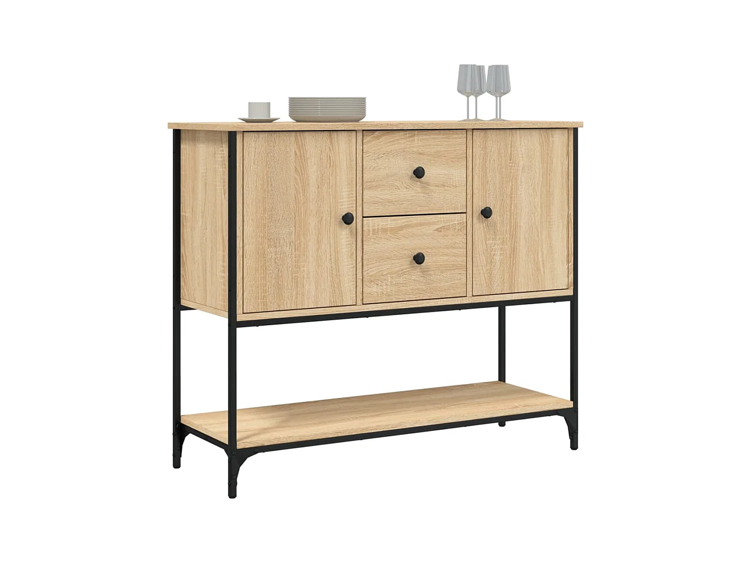 Credenza | Buffet | Armadio Rovere Sonoma 100x36x85 cm in Legno Multistrato