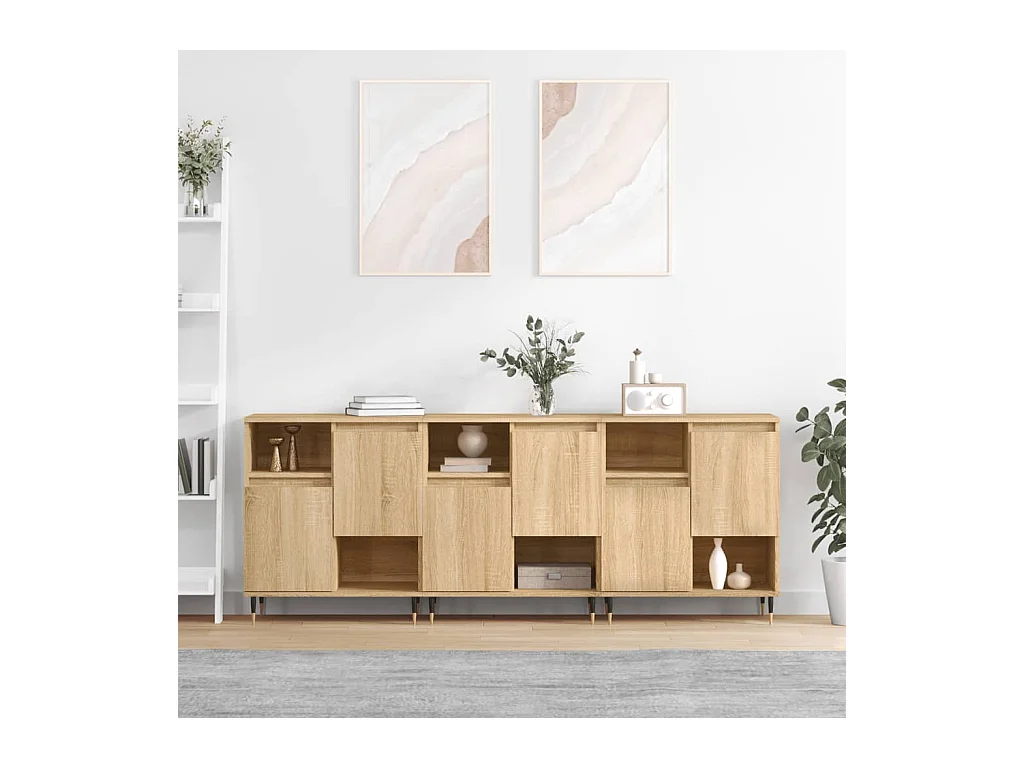 Credenze | Buffet | Armadi 3 pz Rovere Sonoma in Legno Multistrato