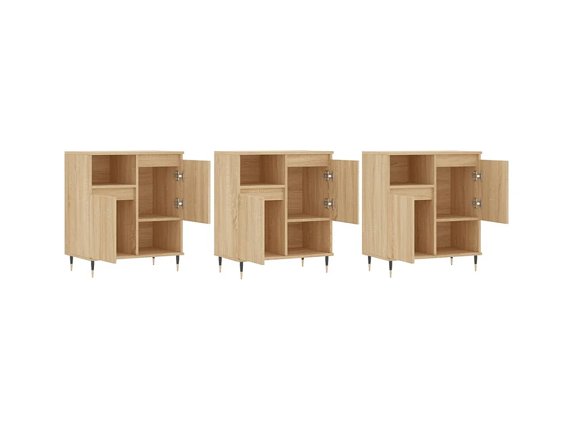 Credenze | Buffet | Armadi 3 pz Rovere Sonoma in Legno Multistrato