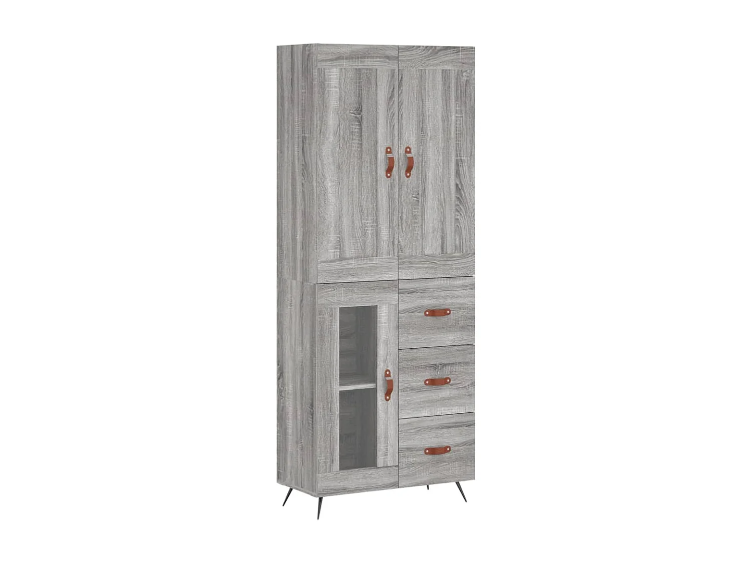 Buffet | Bahut | Meuble de rangement haut Sonoma gris 69,5x34x180 cm Bois d'ingénierie
