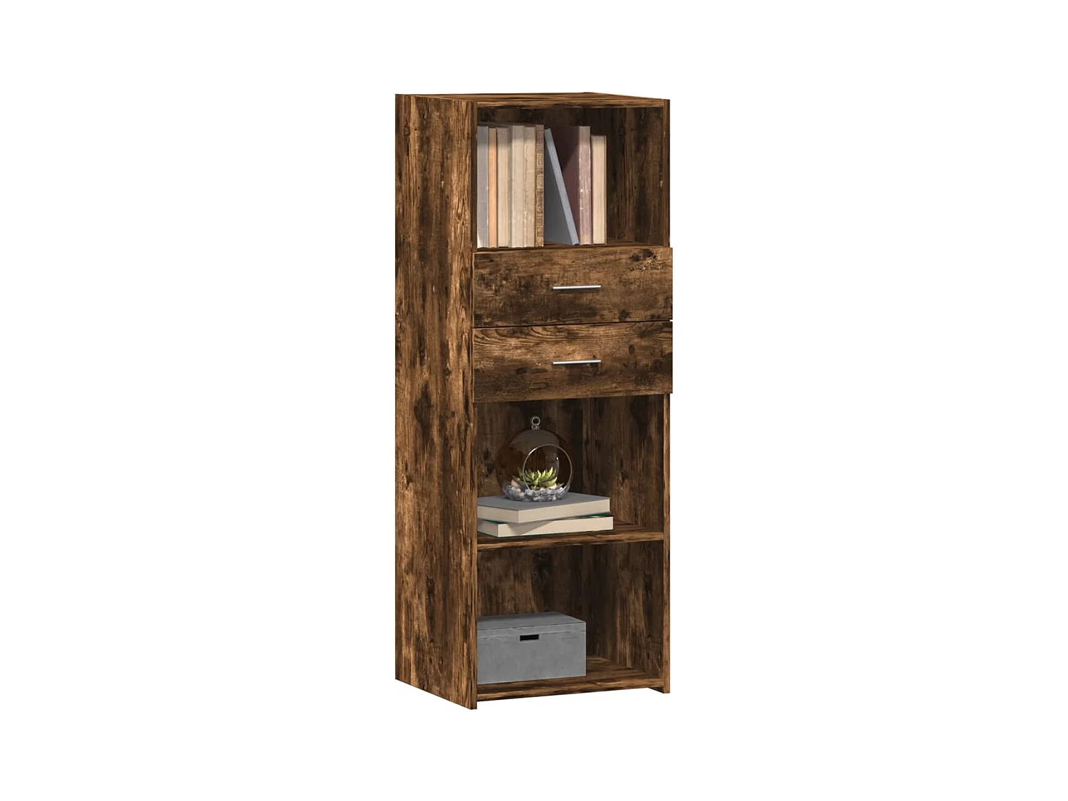 Buffet | Bahut | Meuble de rangement haut chêne fumé 45x42,5x124 cm bois d'ingénierie
