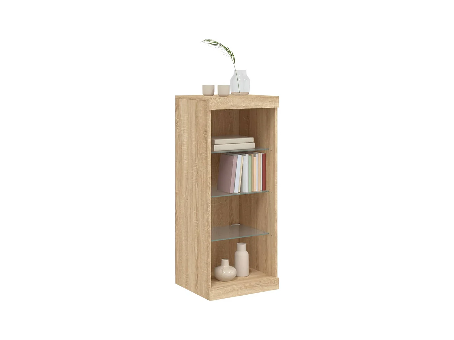 Buffet | Bahut | Meuble de rangement avec lumières LED chêne sonoma 41x37x100 cm