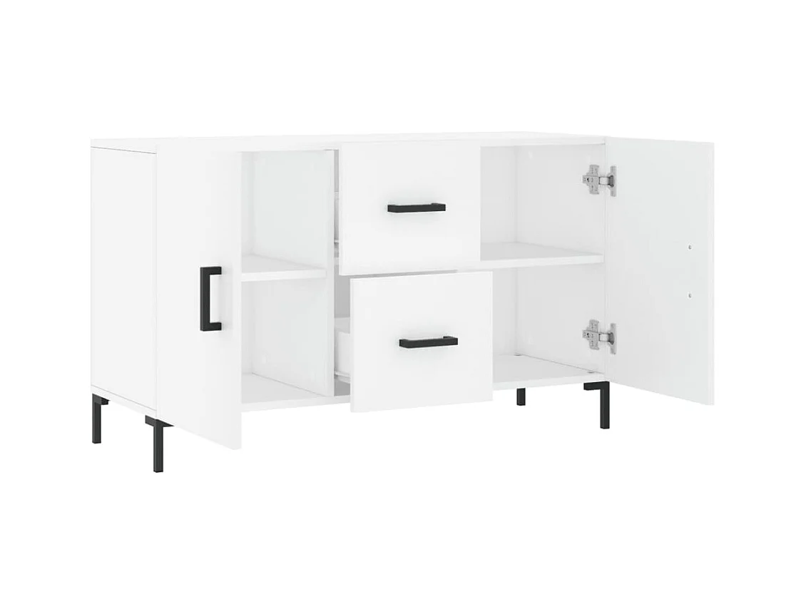 Credenza | Buffet | Armadio Bianca 100x36x60 cm in Legno Multistrato