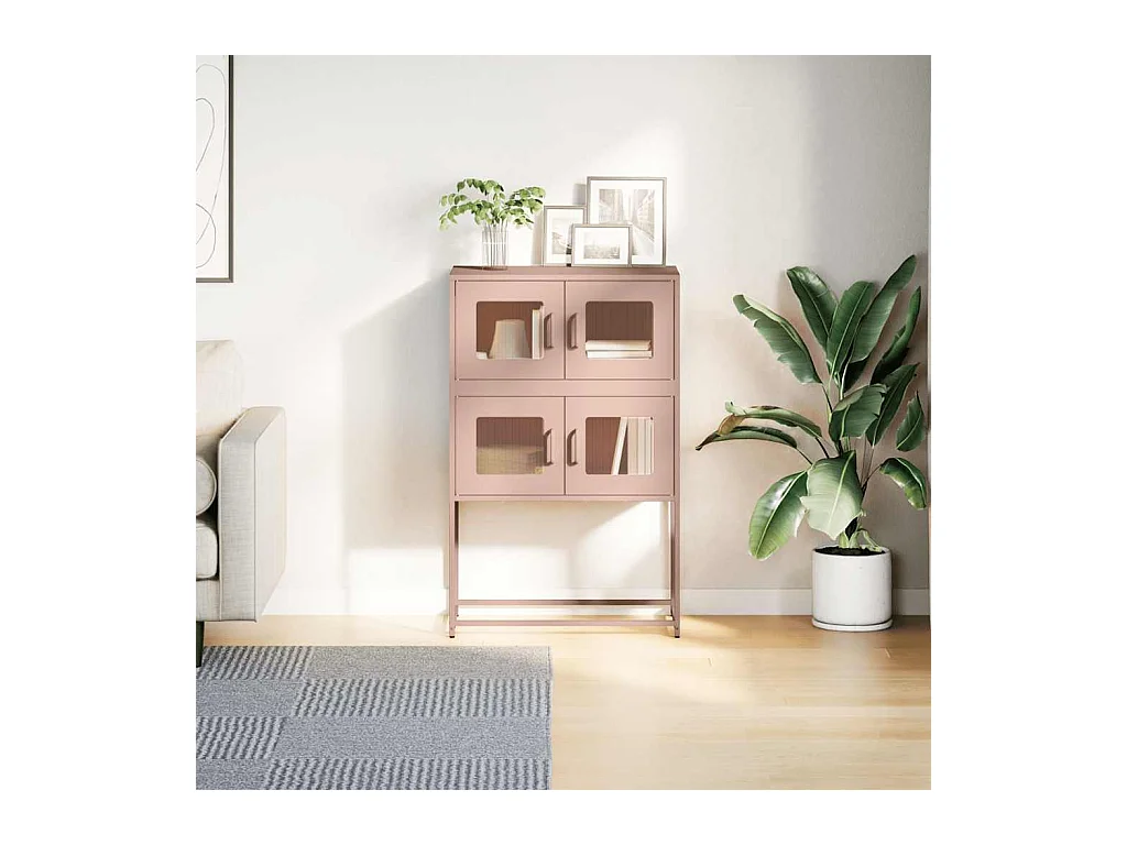 Credenza | Buffet | Armadio Rosa 68x39x107 cm in Acciaio