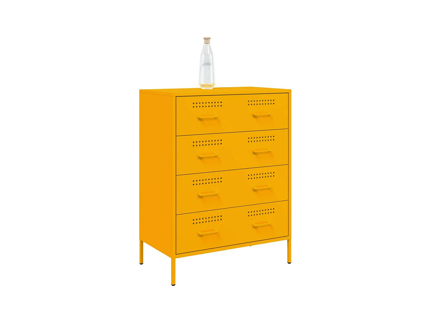 Buffet | Bahut | Meuble de rangement jaune moutarde 68x39x89 cm acier