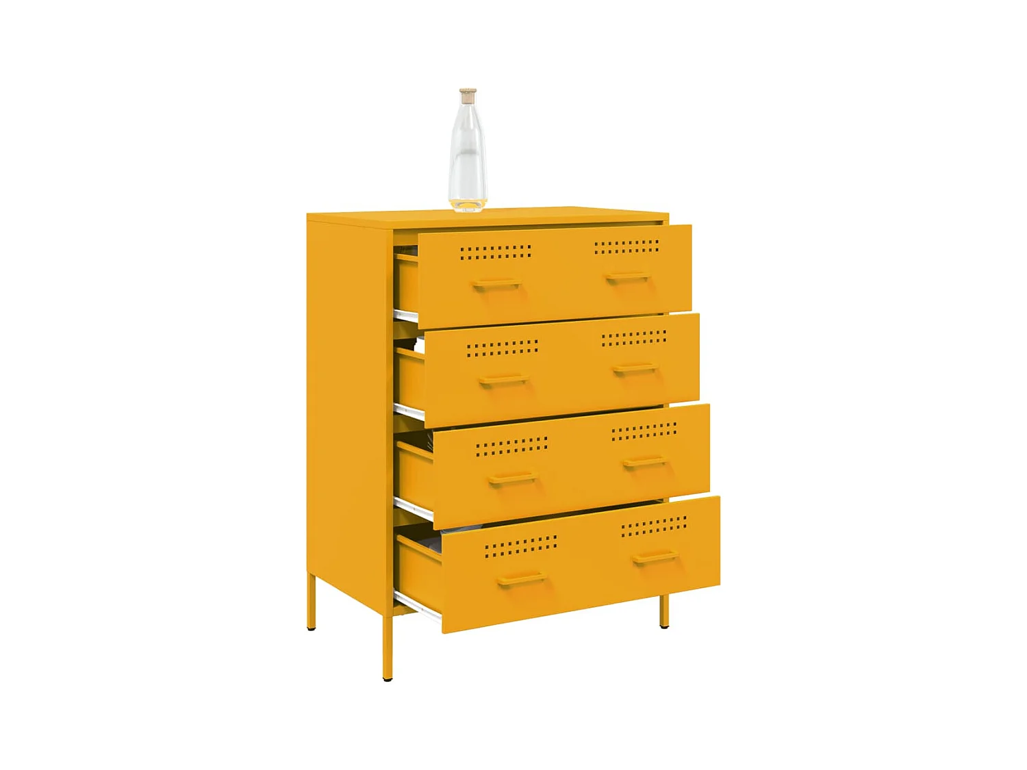 Buffet | Bahut | Meuble de rangement jaune moutarde 68x39x89 cm acier