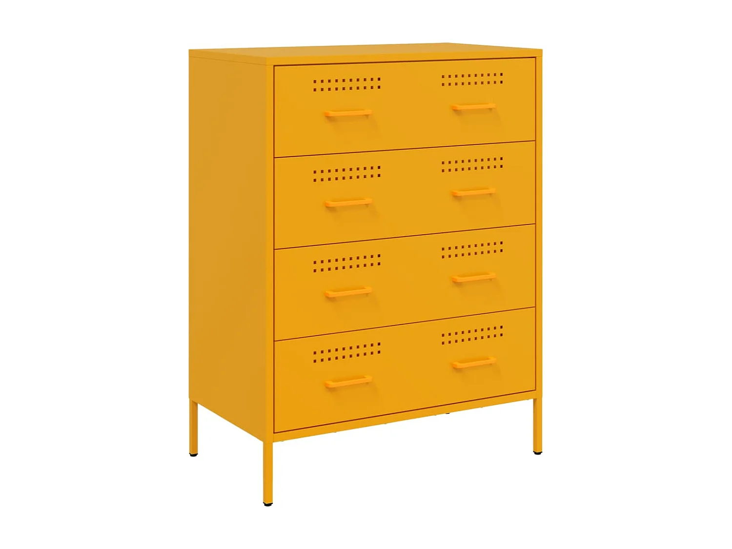 Credenza | Buffet | Armadio Giallo Senape 68x39x89 cm in Acciaio