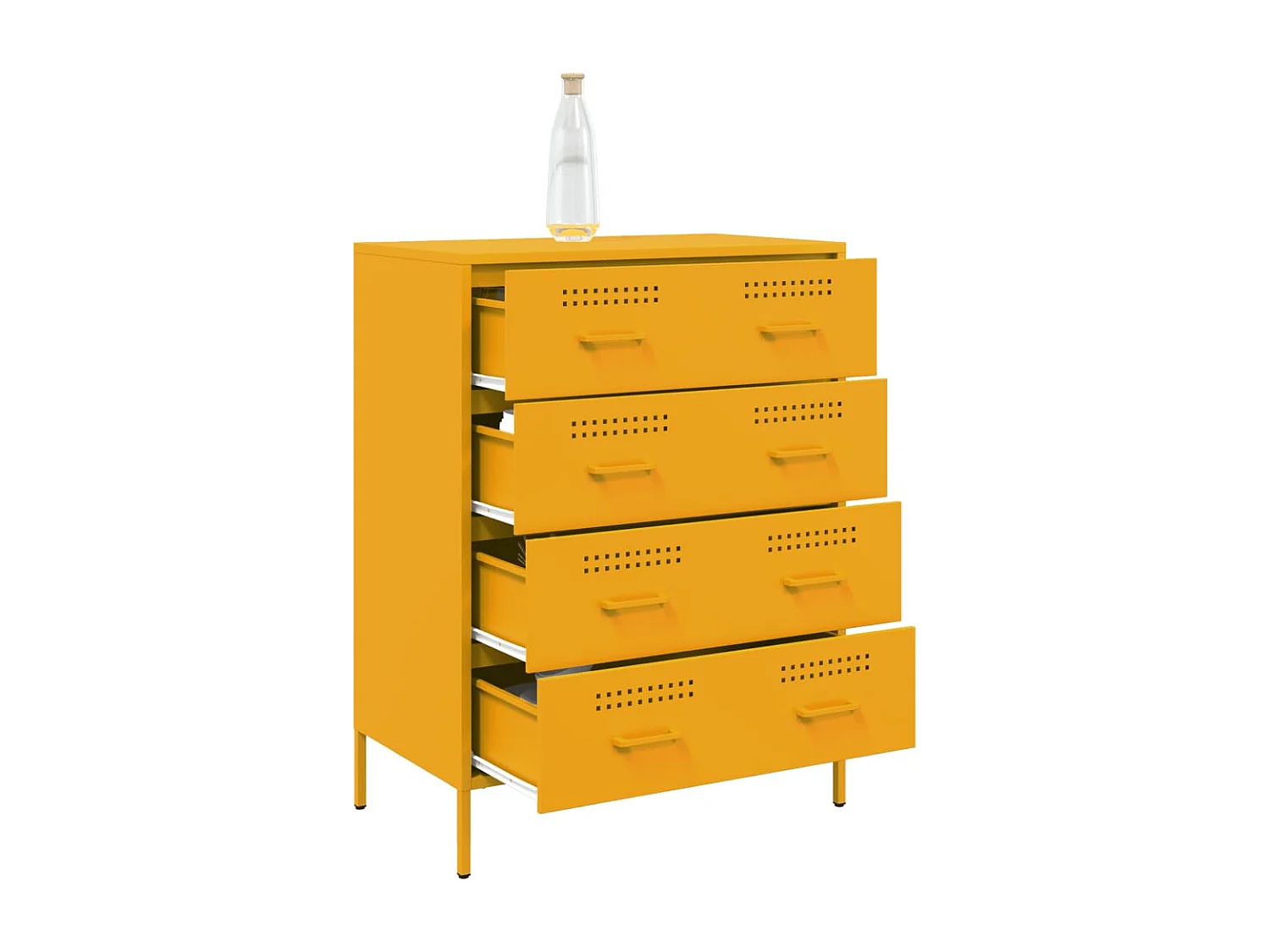 Credenza | Buffet | Armadio Giallo Senape 68x39x89 cm in Acciaio