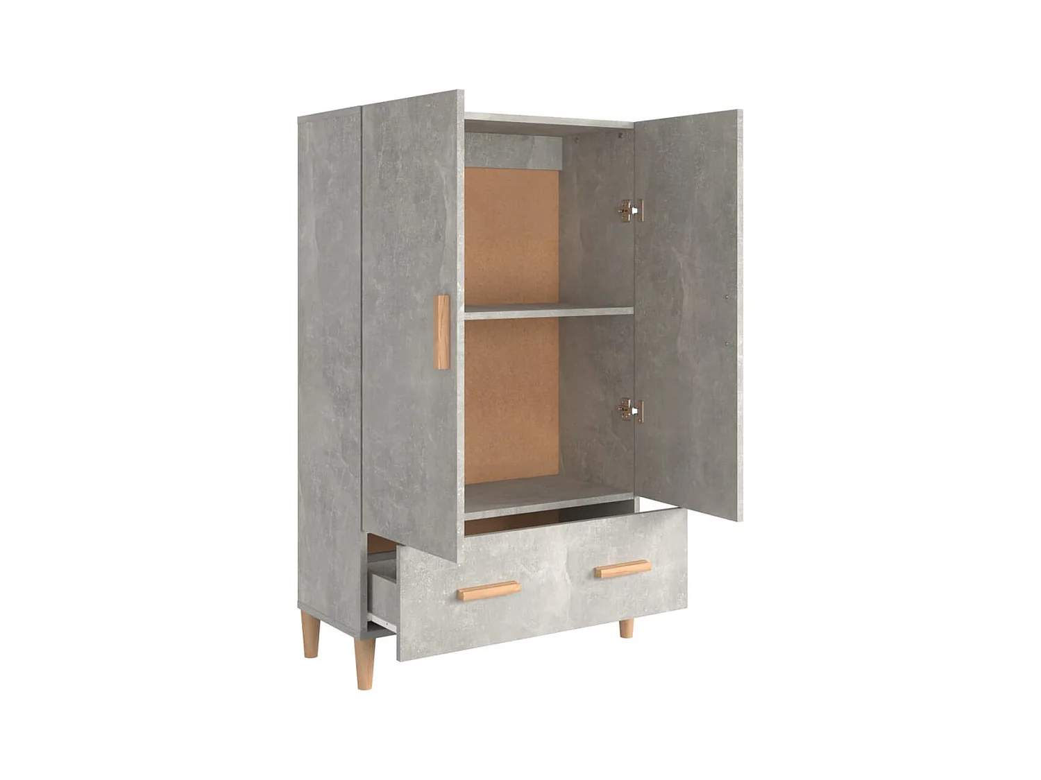 Credenza | Buffet | Armadio Grigio Cemento 70x31x115 cm in Legno Multistrato