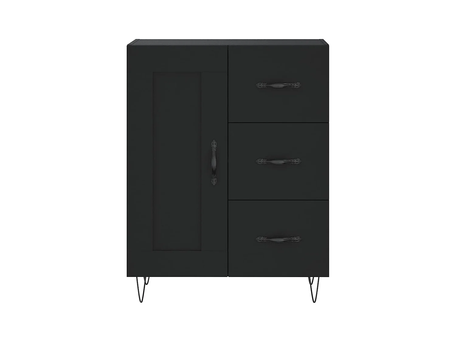 Buffet | Bahut | Meuble de rangement noir 69,5x34x90 cm bois d'ingénierie