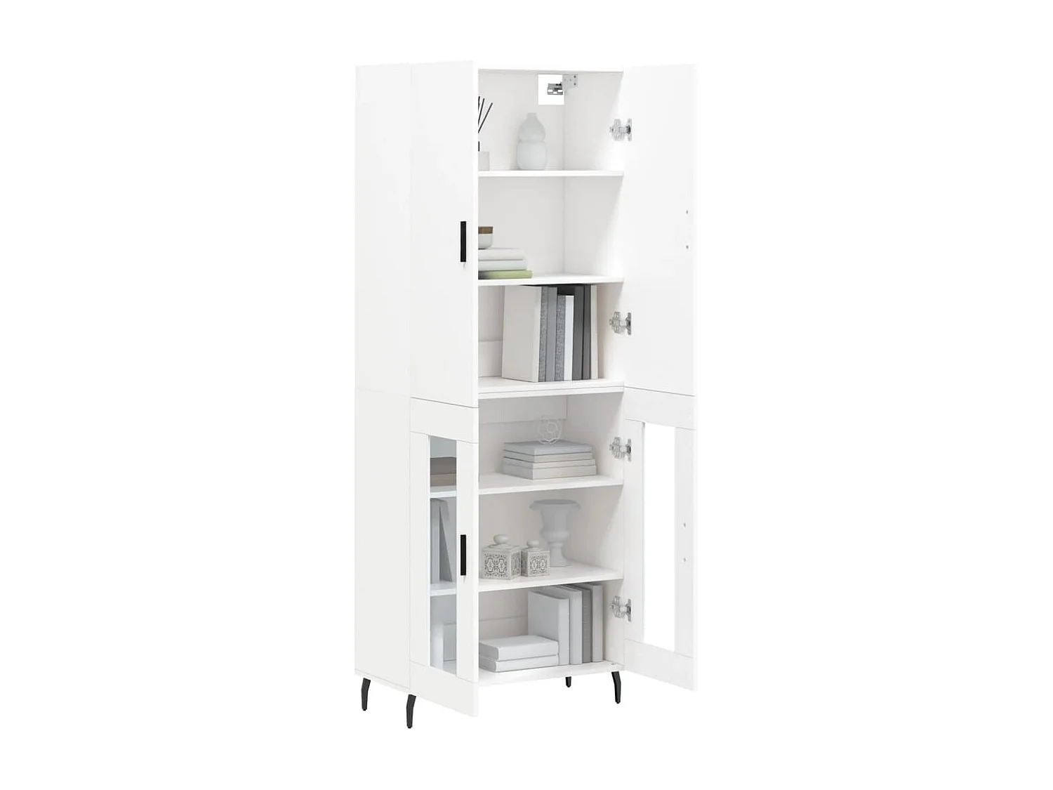 Buffet | Bahut | Meuble de rangement haut Blanc 69,5x34x180 cm Bois d'ingénierie