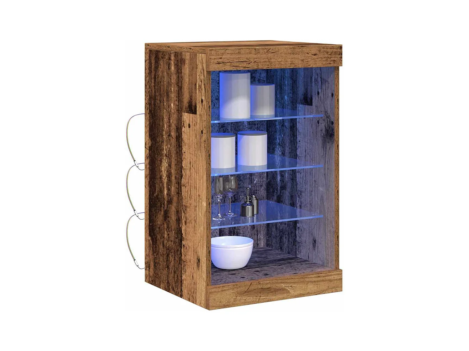 Buffet | Bahut | Meuble de rangement avec lumières LED Bois ancien 41x37x67 cm