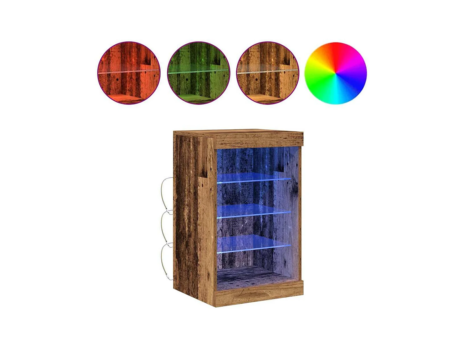 Buffet | Bahut | Meuble de rangement avec lumières LED Bois ancien 41x37x67 cm