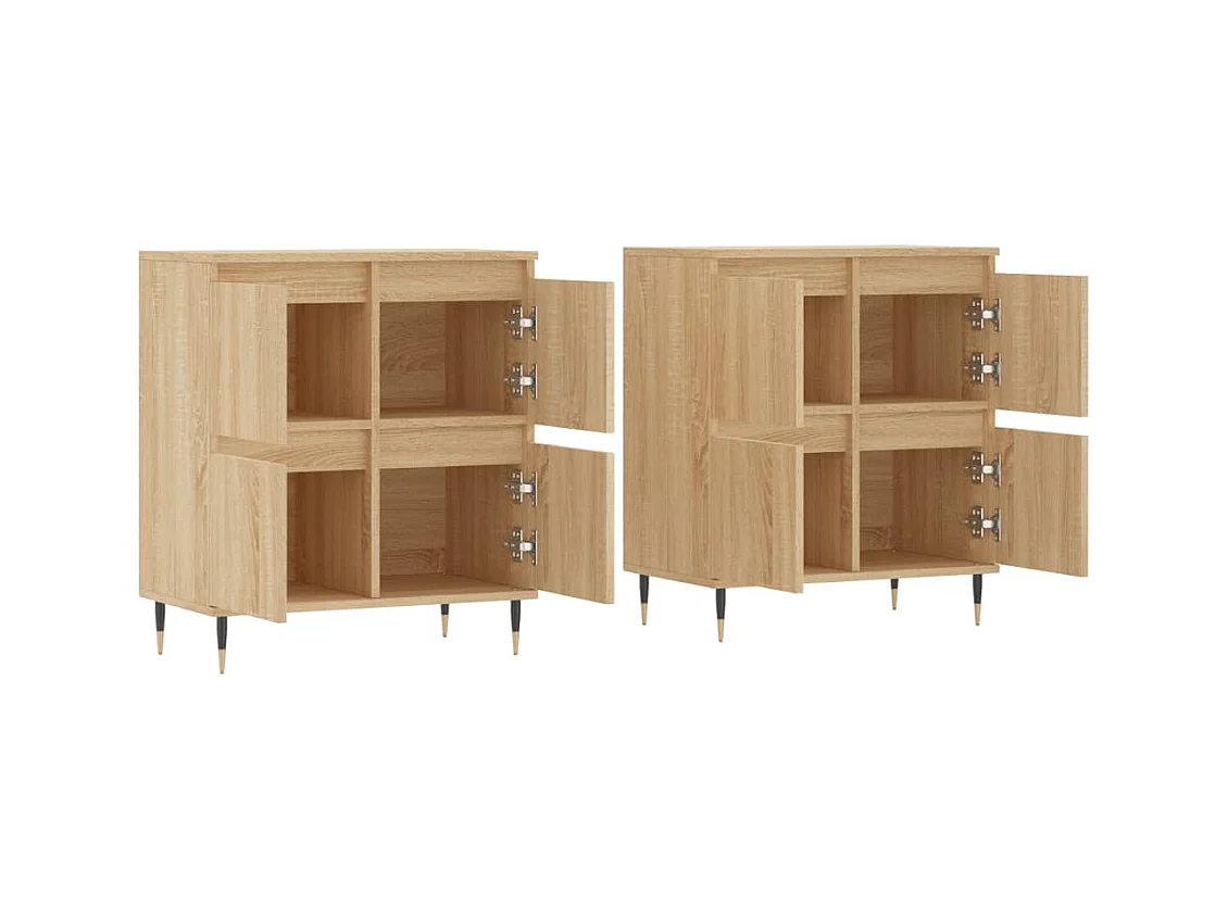 Buffets | Bahuts | Meuble de rangement 2 pcs chêne sonoma bois d'ingénierie