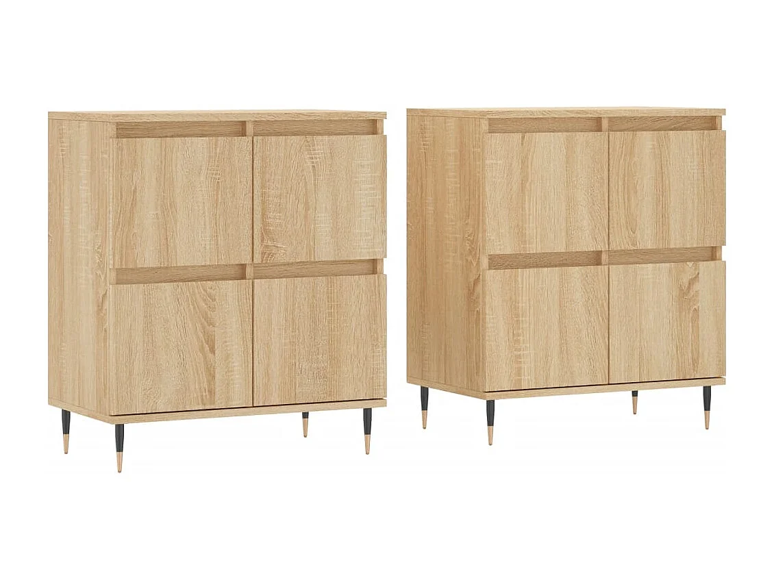 Buffets | Bahuts | Meuble de rangement 2 pcs chêne sonoma bois d'ingénierie