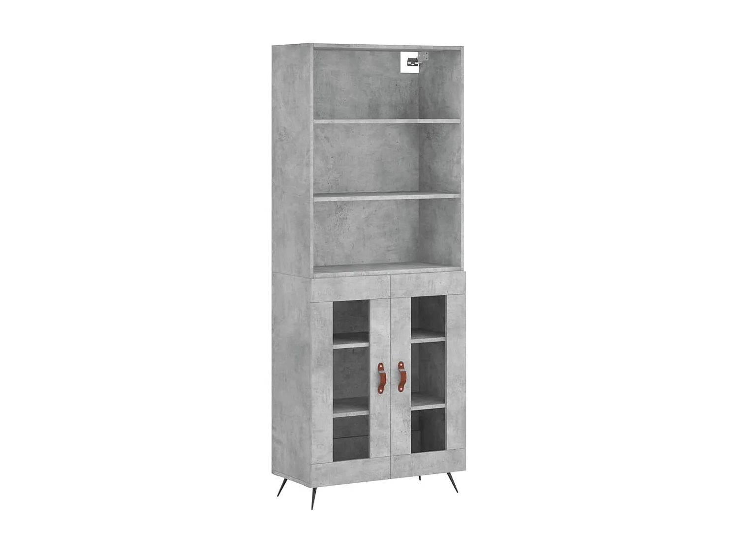 Credenza | Buffet | Armadio Grigio Cemento 69,5x34x180 cm in Legno Multistrato