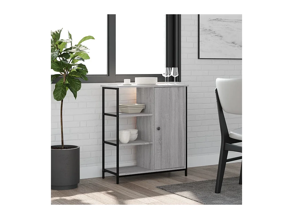 Credenza | Buffet | Armadio Grigio Sonoma 70x30x80 cm in Legno Multistrato