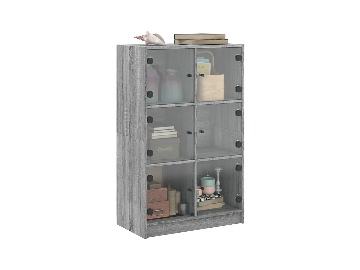 Credenza | Buffet | Armadio con Ante Grigio Sonoma 68x37x109 cm Legno Multistrato