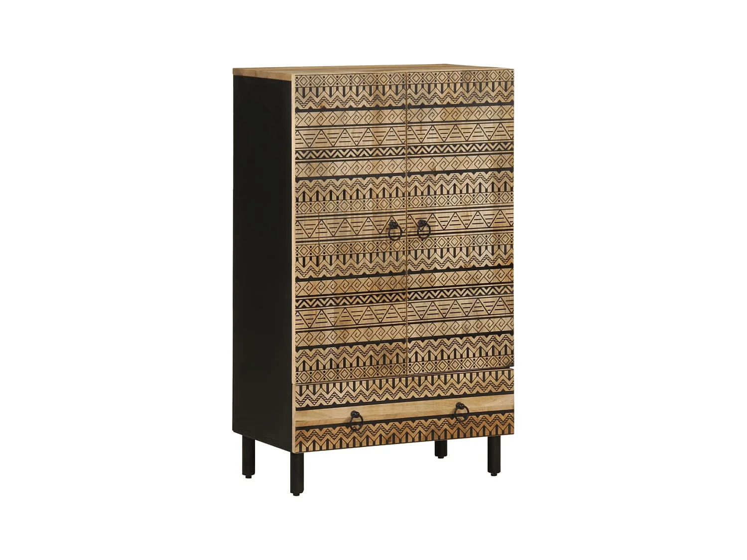 Credenza | Buffet | Armadio 60x33,5x110 cm in Legno Massello di Mango Grezzo