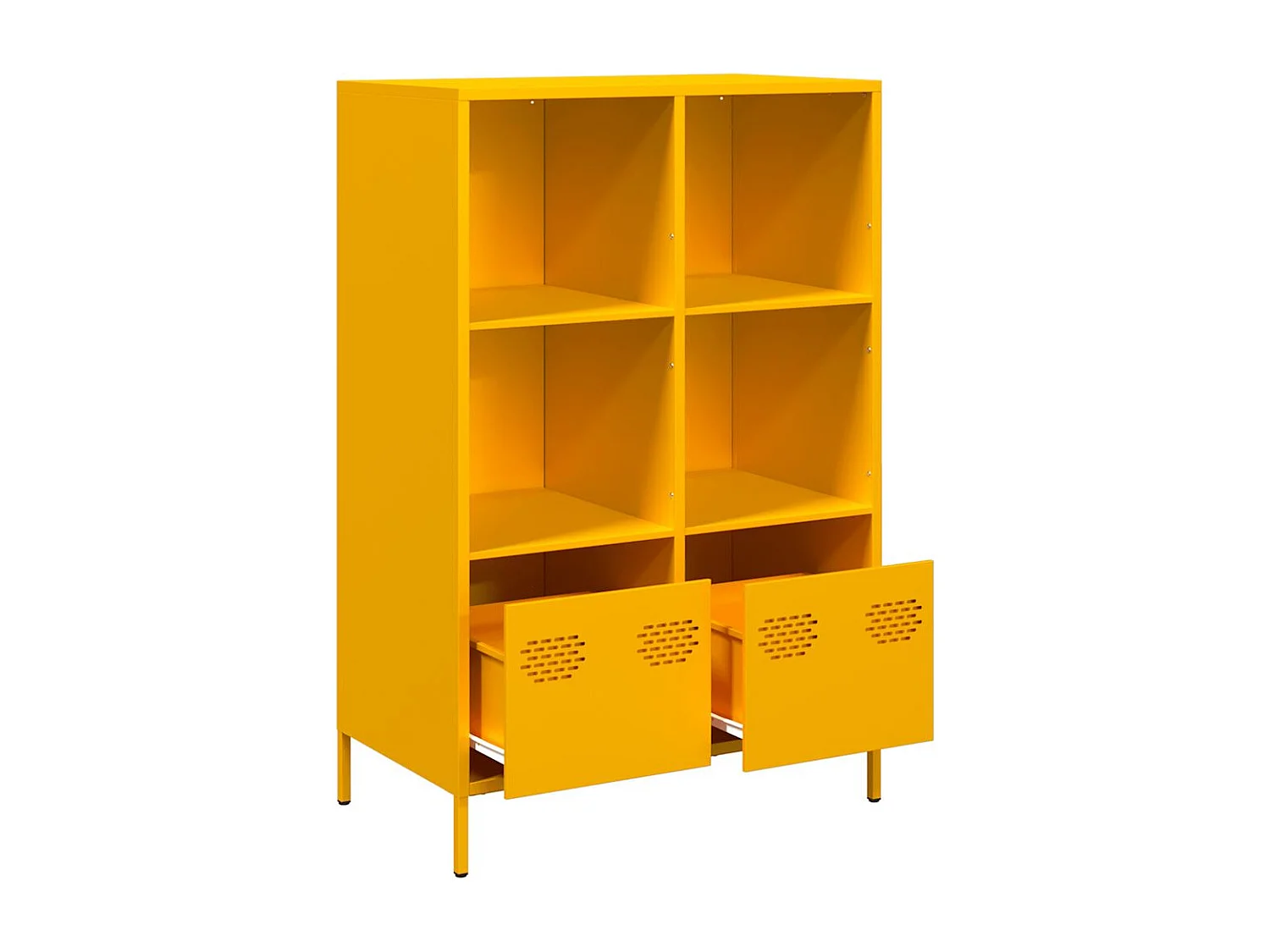 Credenza | Buffet | Armadio Giallo Senape 68x39x103,5 cm in Acciaio