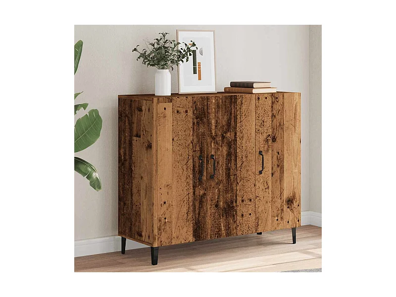 Buffet | Bahut | Meuble de rangement vieux bois 90x34x80 cm bois d'ingénierie