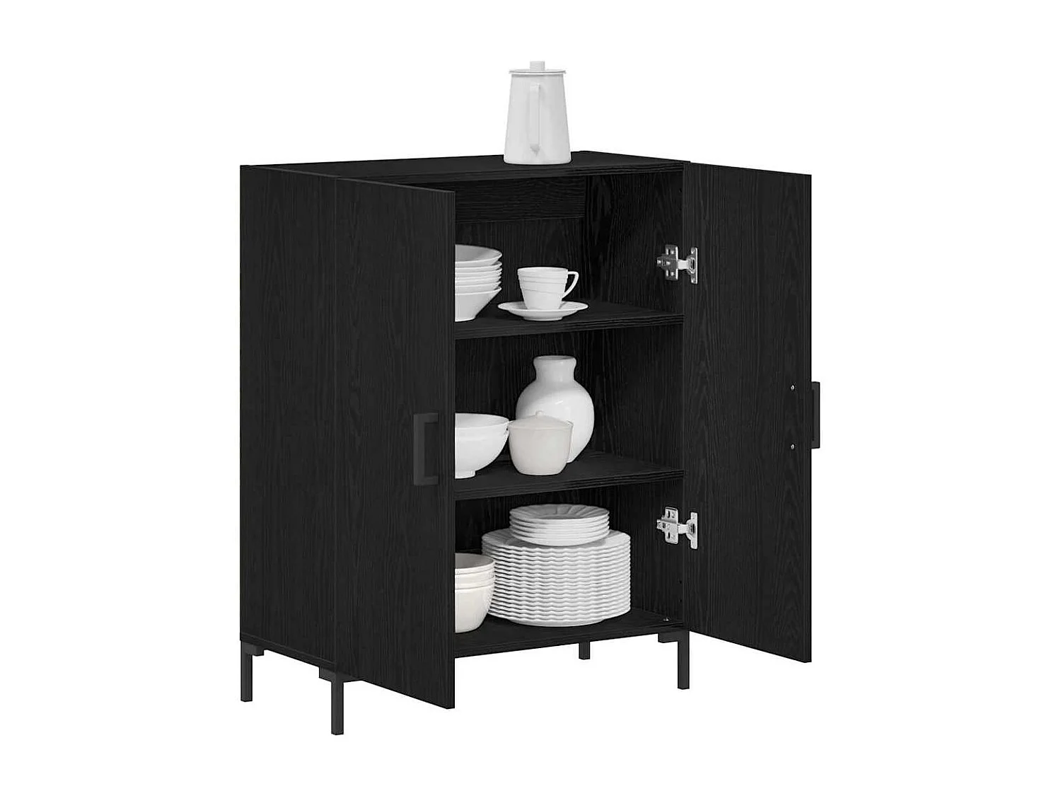 Buffet | Bahut | Meuble de rangement Noir Chêne 69,5x34x90 cm Bois reconstitué