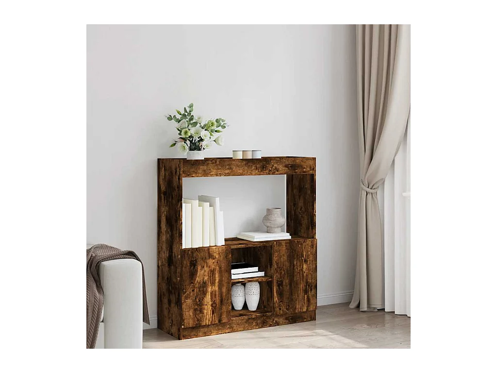 Credenza | Buffet | Armadio Rovere Fumo 92x33x100 cm in Legno Multistrato