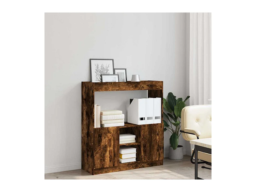 Credenza | Buffet | Armadio Rovere Fumo 92x33x100 cm in Legno Multistrato