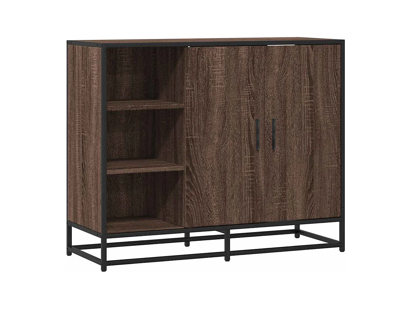 Credenza | Buffet | Armadio Rovere Marrone 92x35x76 cm in Legno Multistrato