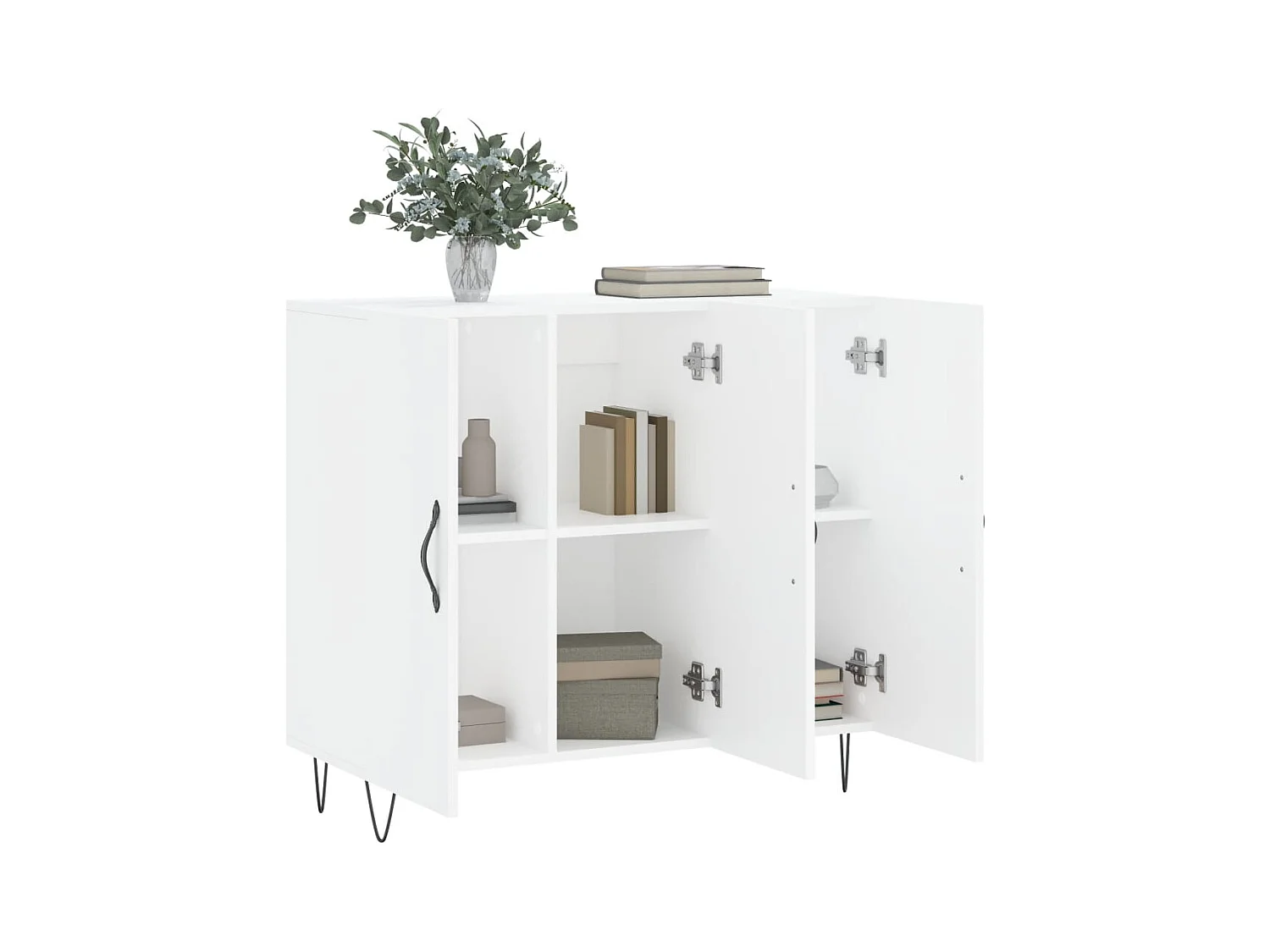 Buffet | Bahut | Meuble de rangement blanc 90x34x80 cm bois d'ingénierie