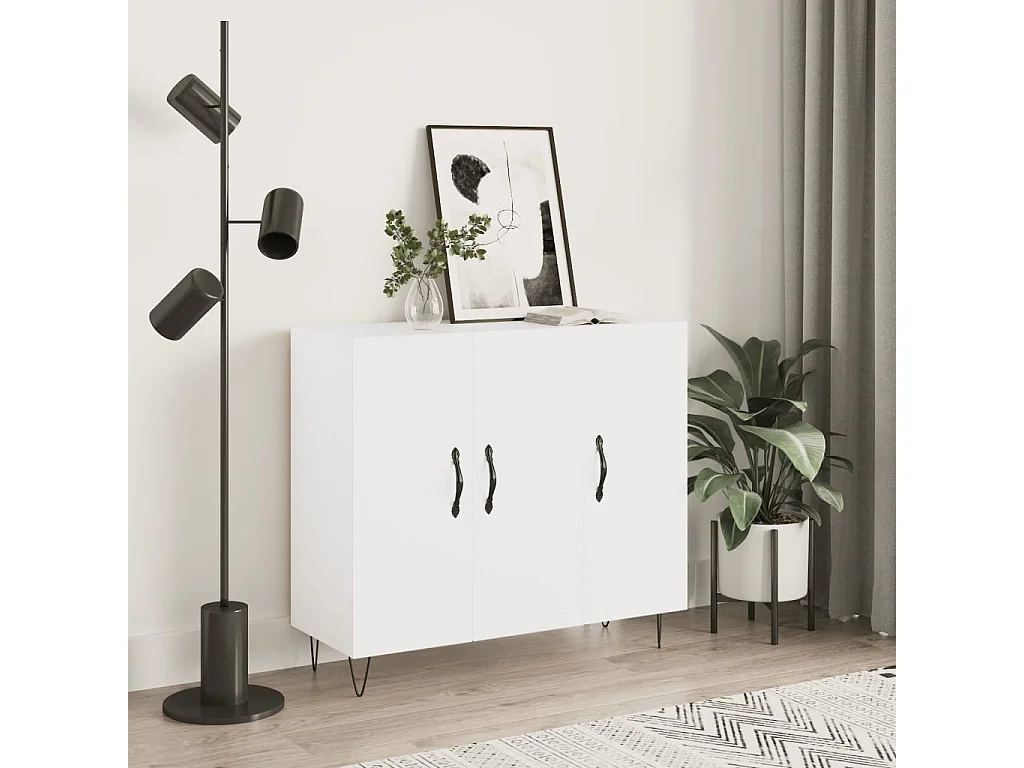 Buffet | Bahut | Meuble de rangement blanc 90x34x80 cm bois d'ingénierie