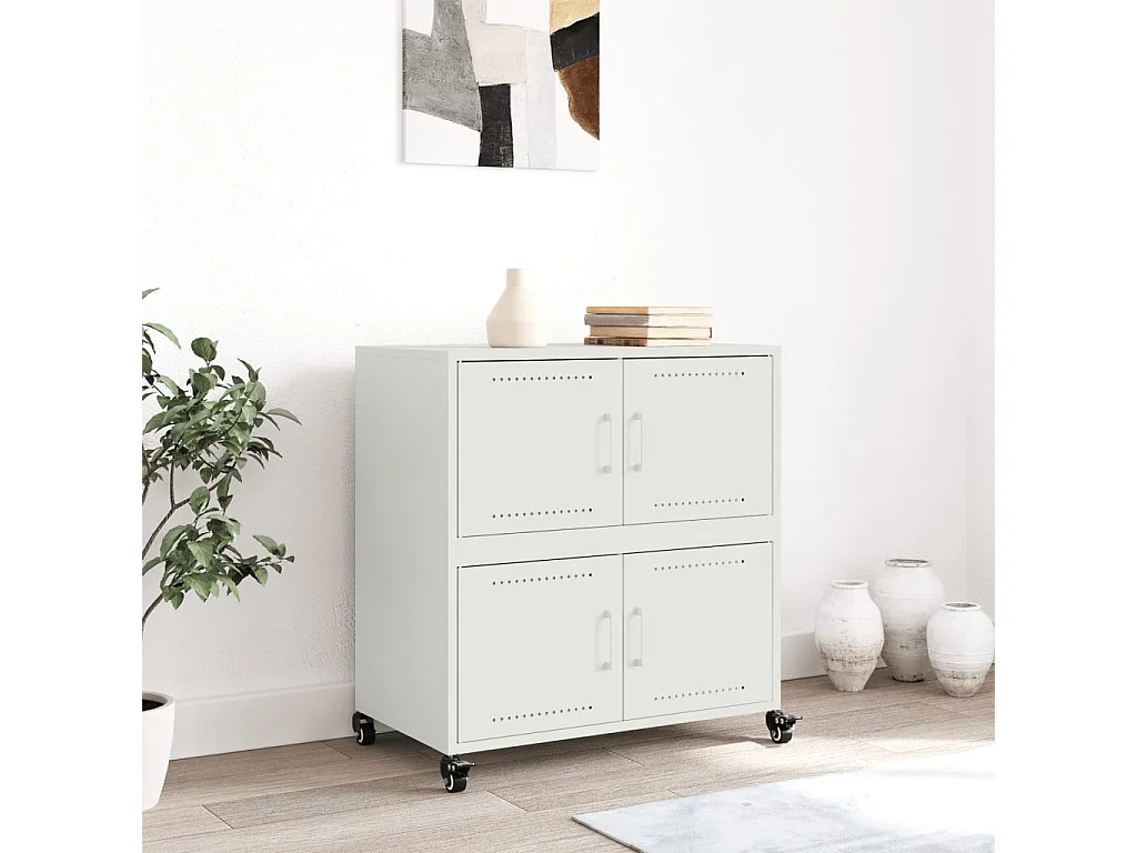 Credenza | Buffet | Armadio Bianca 68x39x72 cm in Acciaio