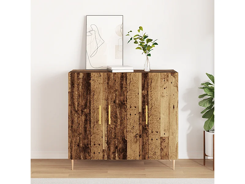 Buffet | Bahut | Meuble de rangement en Bois Ancien, 90x34x80 cm, Fabriqué en Bois Ingénierie