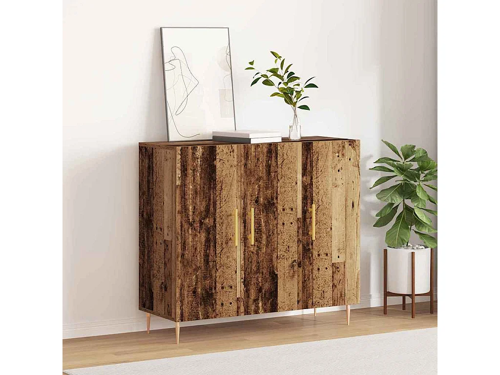 Buffet | Bahut | Meuble de rangement en Bois Ancien, 90x34x80 cm, Fabriqué en Bois Ingénierie