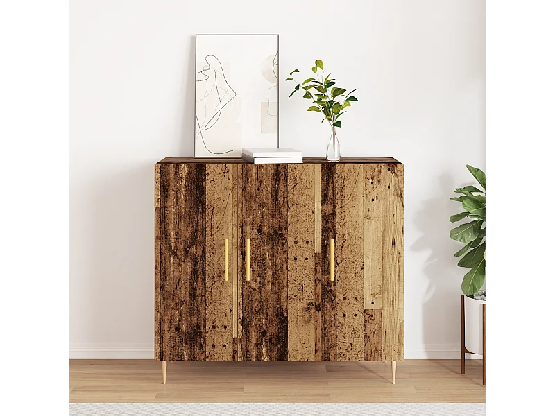 Buffet | Bahut | Meuble de rangement en Bois Ancien, 90x34x80 cm, Fabriqué en Bois Ingénierie