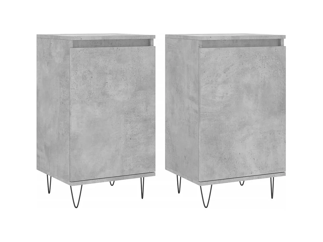 Buffets | Bahuts | Meuble de rangement 2 pcs gris béton 40x35x70 cm bois d'ingénierie
