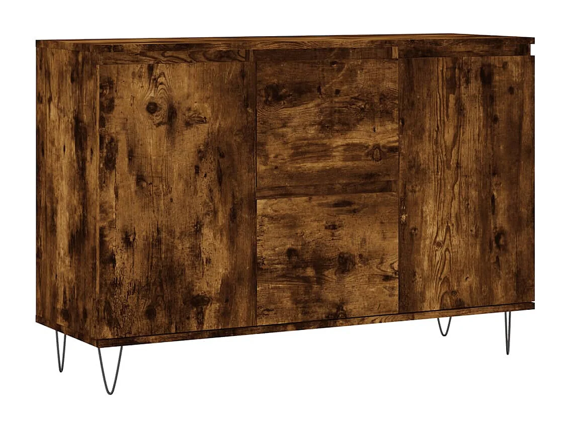Buffet | Bahut | Meuble de rangement chêne fumé 104x35x70 cm bois d'ingénierie