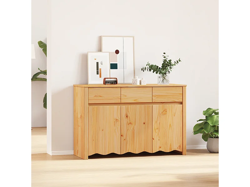 Buffet | Bahut | Meuble de rangement "DRAMMEN" 114x43x75,5 cm en bois massif de pin