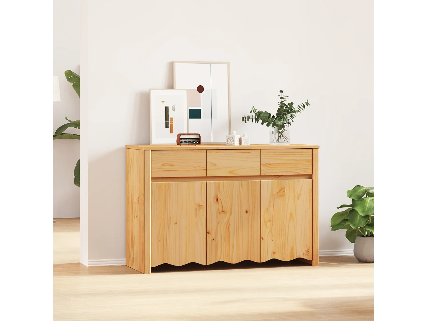 Buffet | Bahut | Meuble de rangement "DRAMMEN" 114x43x75,5 cm en bois massif de pin
