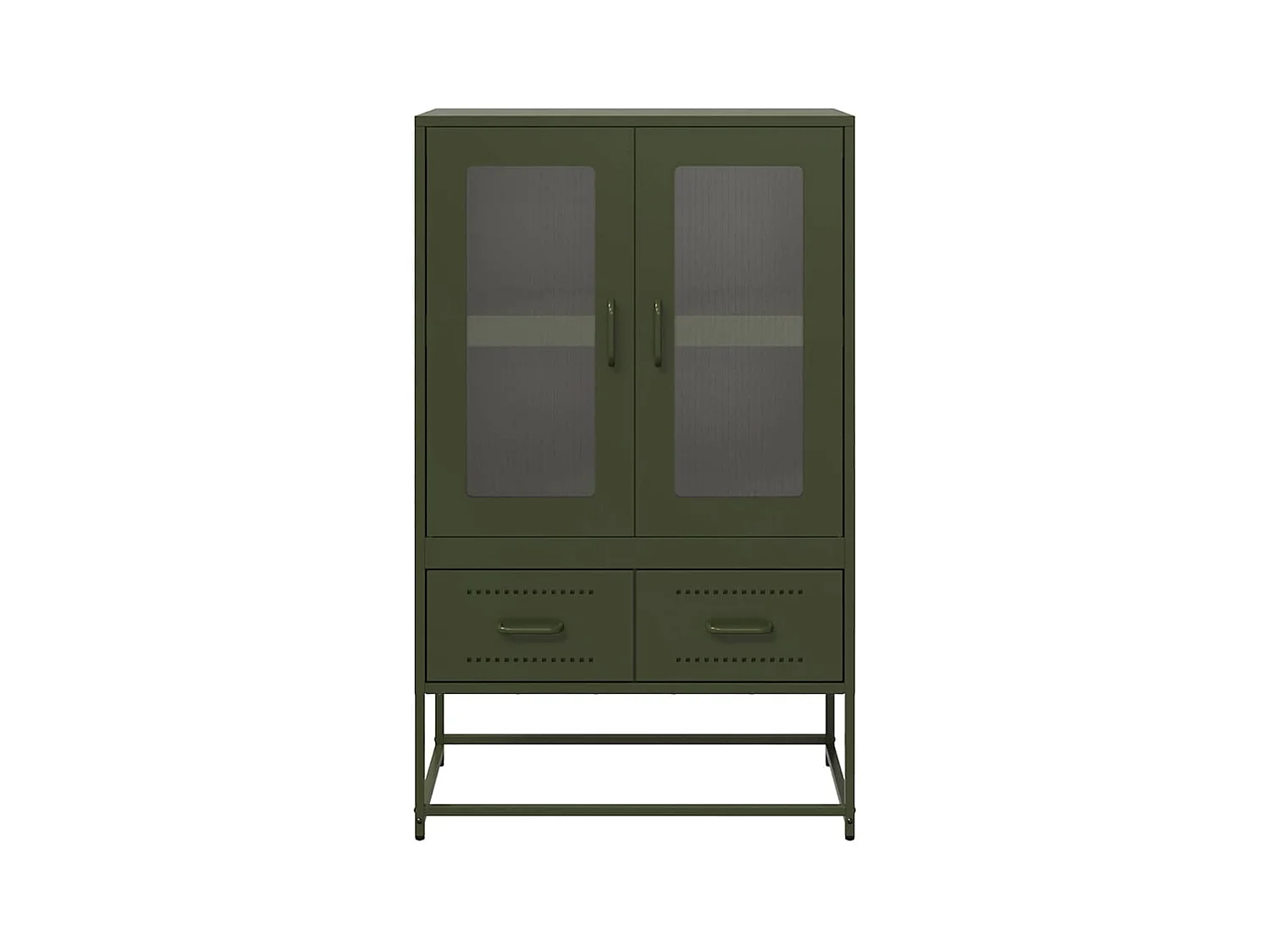 Buffet | Commode à tiroir | Meuble de rangement haut vert olive 68x39 x111,5 cm acier