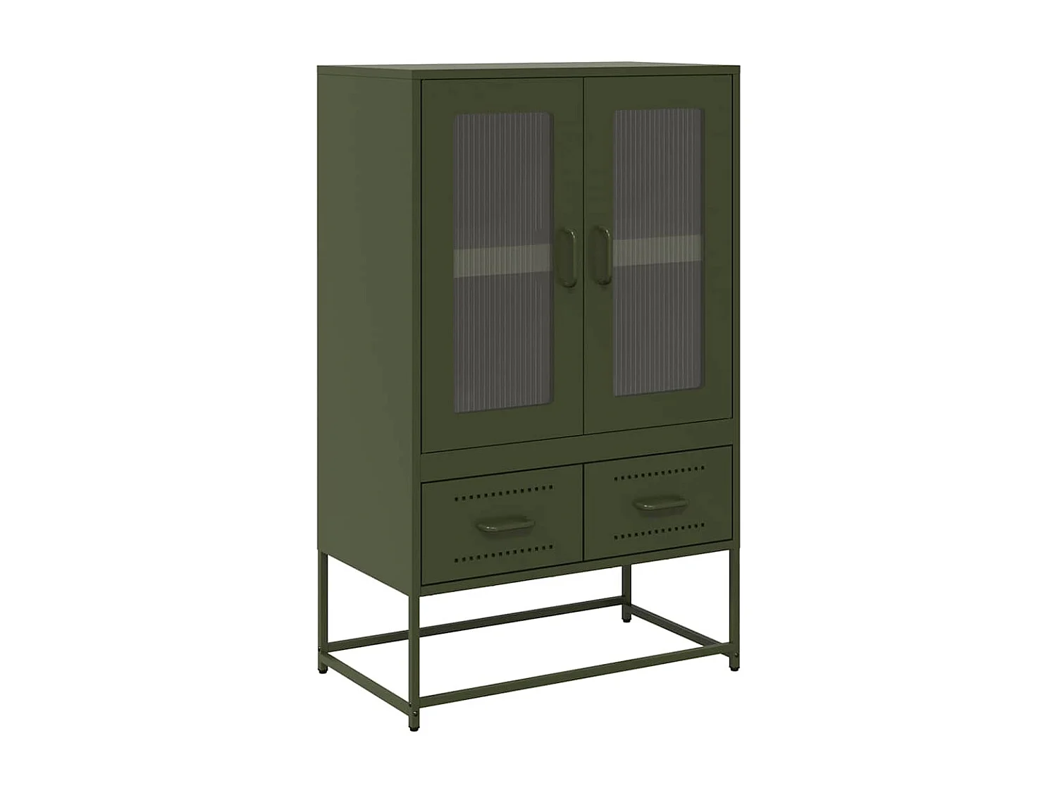 Buffet | Commode à tiroir | Meuble de rangement haut vert olive 68x39 x111,5 cm acier