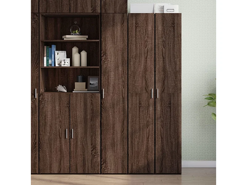 Buffet | Bahut | Meuble de rangement haut chêne marron 30x42,5x185 cm bois d'ingénierie