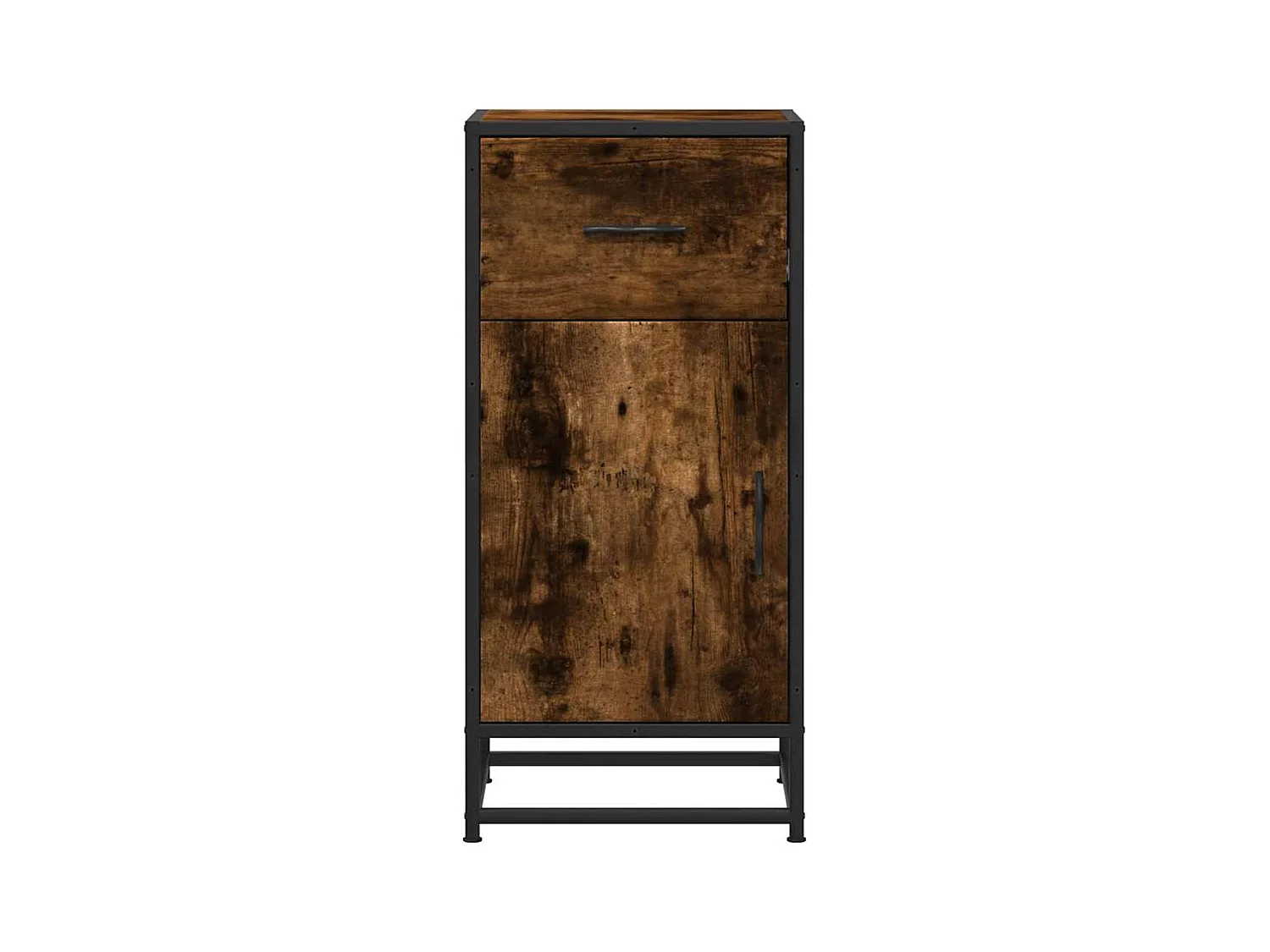 Buffet | Bahut | Meuble de rangement chêne fumé 35,5x35x76 cm bois d'ingénierie et métal