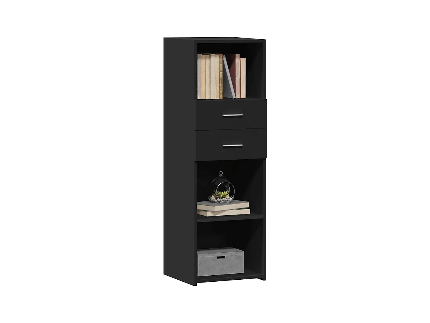 Buffet | Bahut | Meuble de rangement haut noir 40x42,5x124 cm bois d'ingénierie