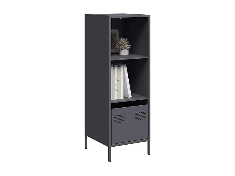 Buffet | Commode à tiroir | Meuble de rangement haut anthracite 35x39x103,5 cm acier