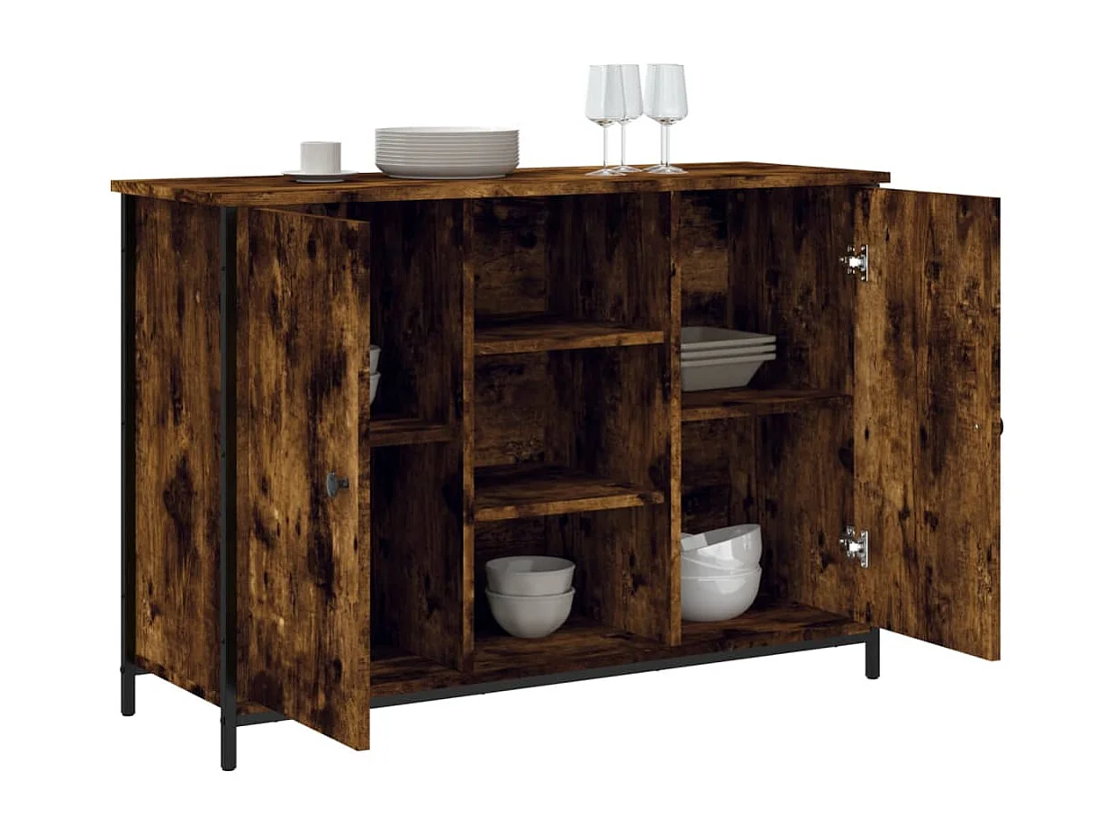 Credenza | Buffet | Armadio Rovere Fumo 100x35x70 cm in Legno Multistrato