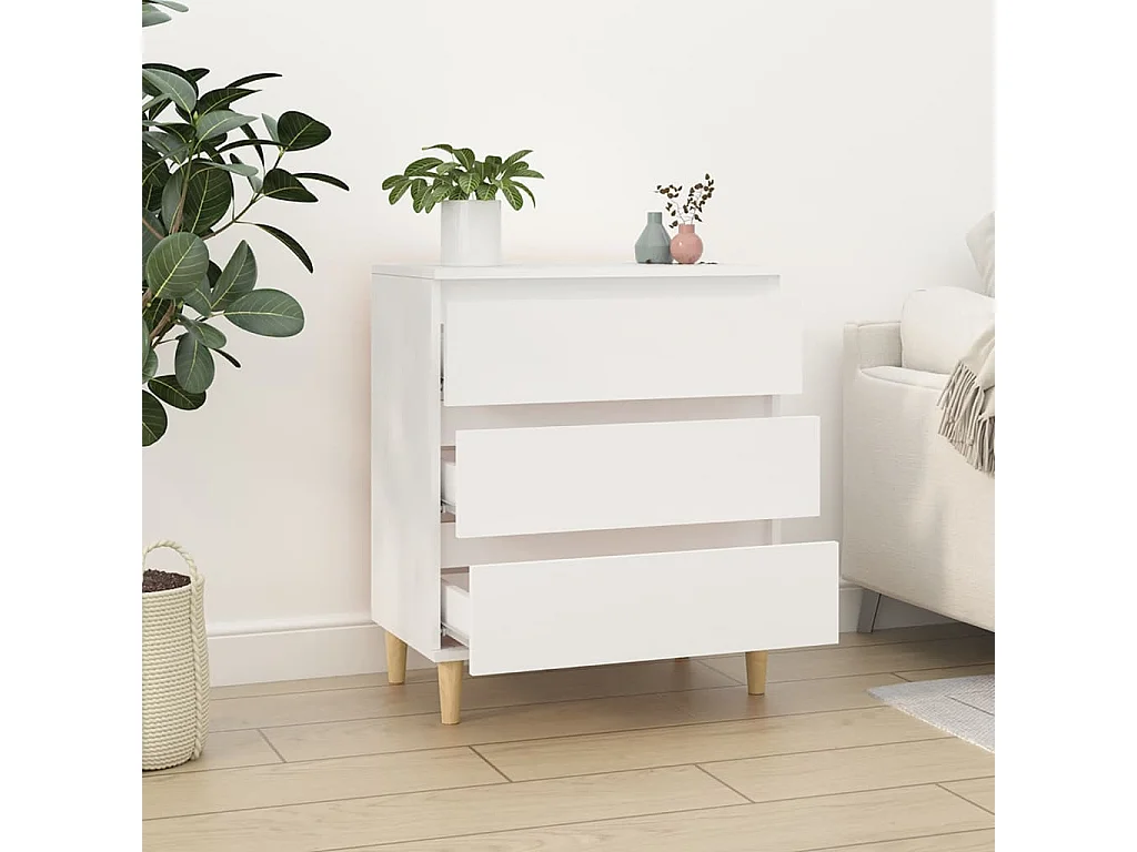 Credenza | Buffet | Armadio Bianca 60x35x70 cm in Legno Multistrato