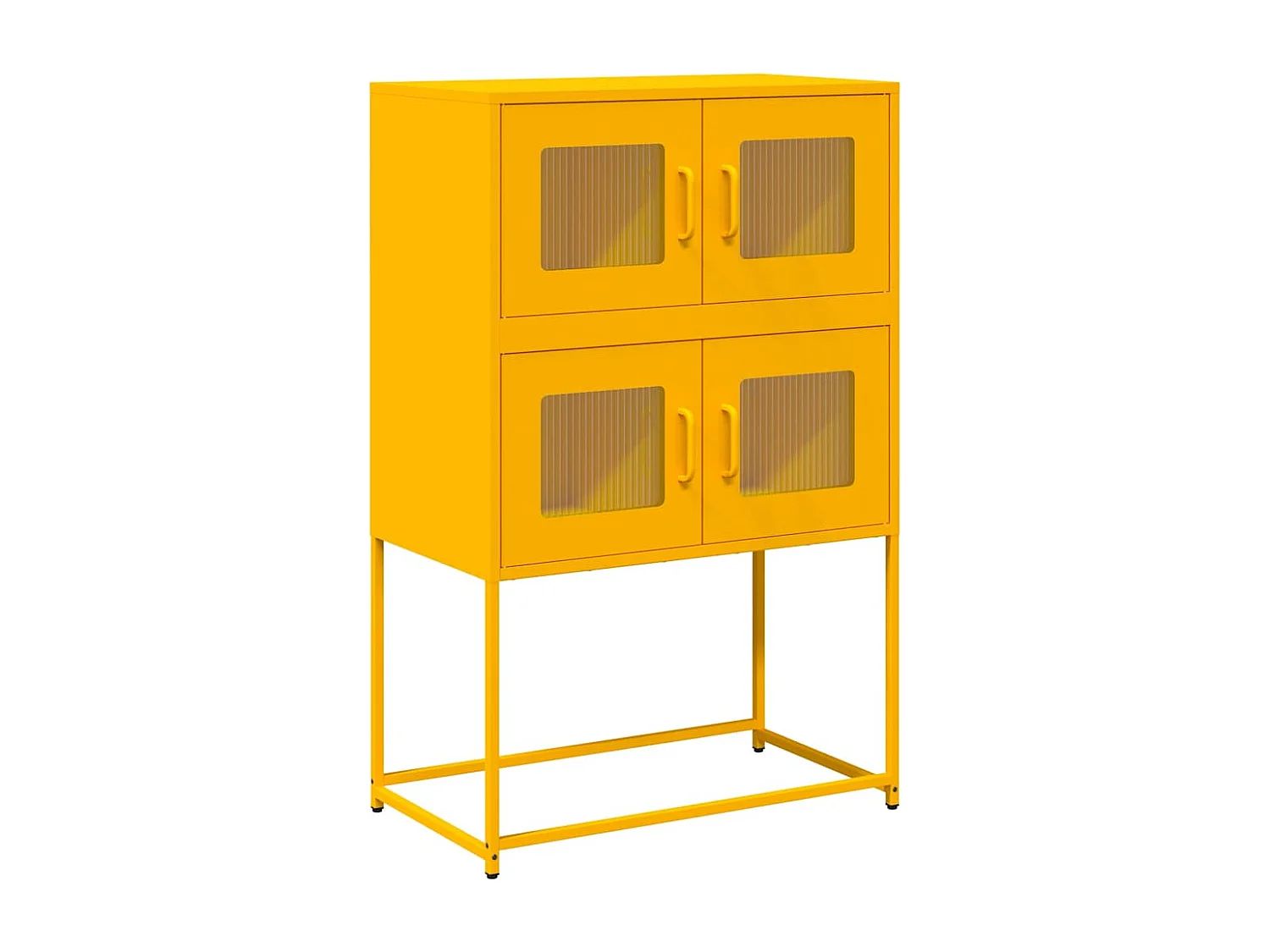 Credenza | Buffet | Armadio Giallo Senape 68x39x107 cm in Acciaio